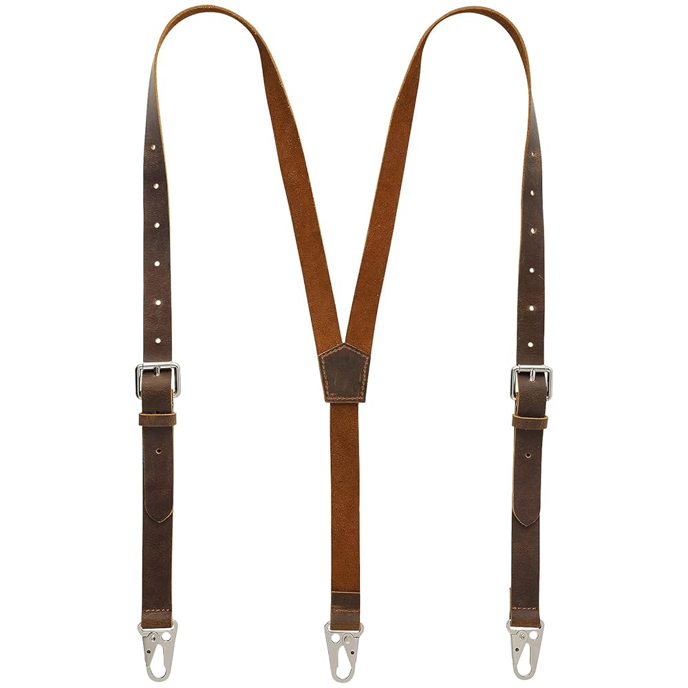 Ralph Lauren ブラウン サスペンダー　レザー　イングランド製 POLO RALPH LAUREN ポロ ラルフローレン レザーサスペンダーを